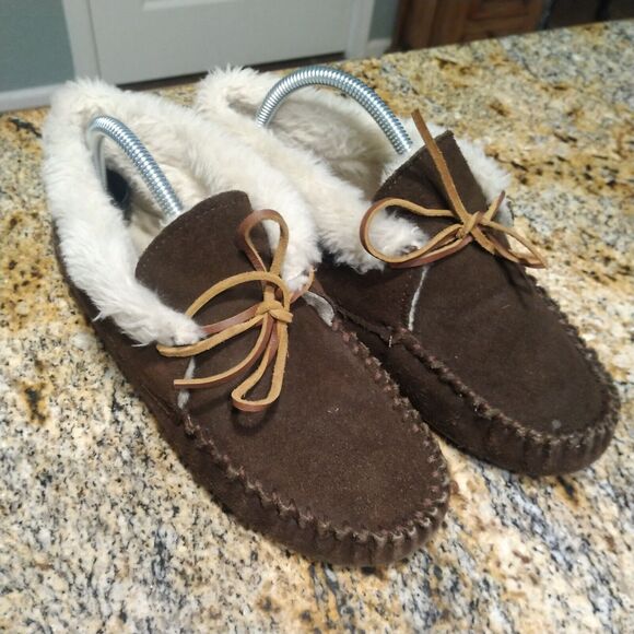 Minnetonka Chrissy Bootie Moccasin Chocolate Brown Suede Leather Women's Size 9 - Picture 2 of 13